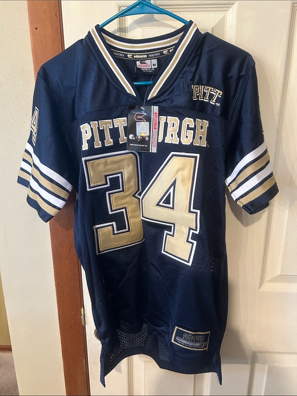 Colosseum Navy Gold Pittsburgh #34 Kids Football Jersey